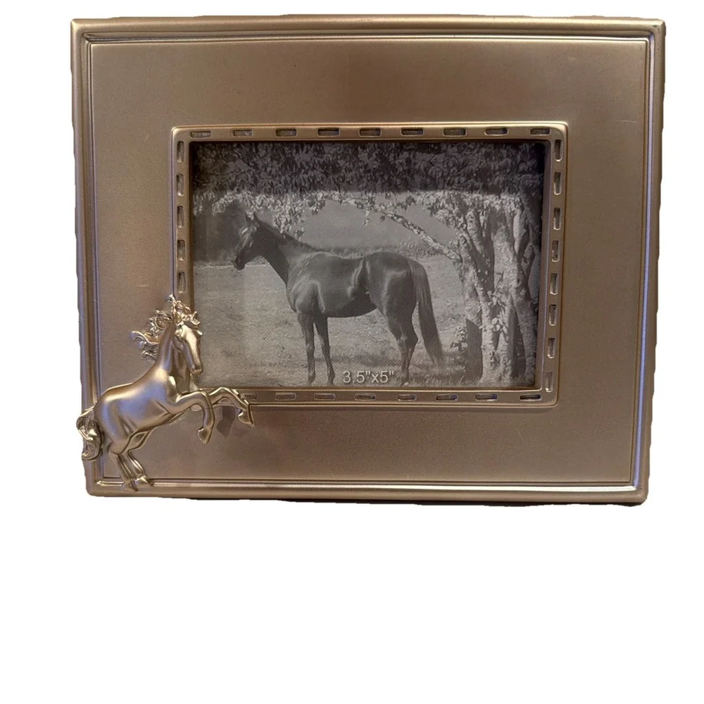 Horse‎ Equestrian 3D 3.5x5 Photo Frame Champagne Gold